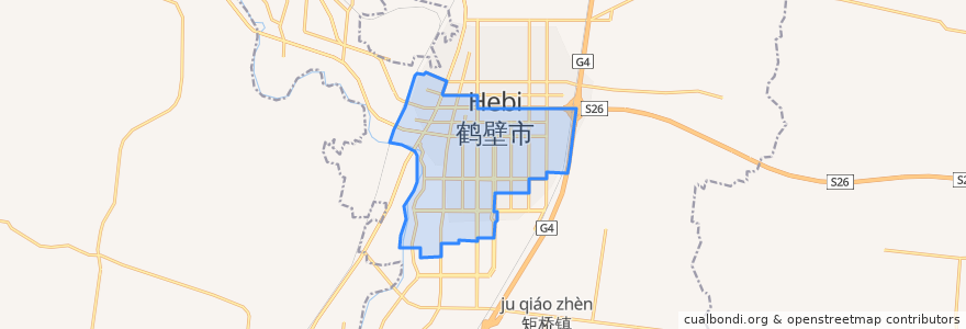 Mapa de ubicacion de Jiuzhoulu Subdistrict.