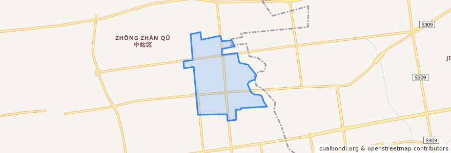 Mapa de ubicacion de Jiaobei Subdistrict.
