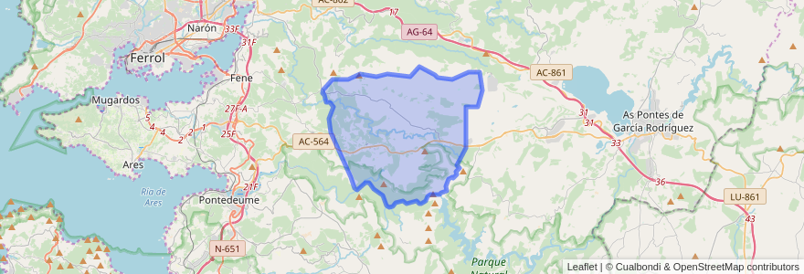 Mapa de ubicacion de A Capela.