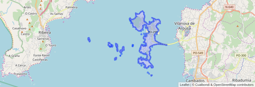 Mapa de ubicacion de A Illa de Arousa.