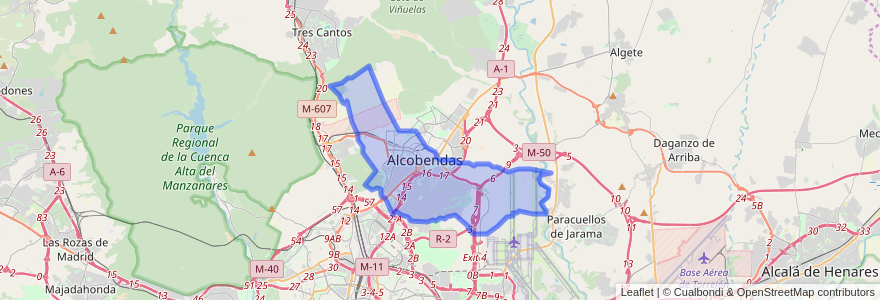 Mapa de ubicacion de ألكوبينداس.
