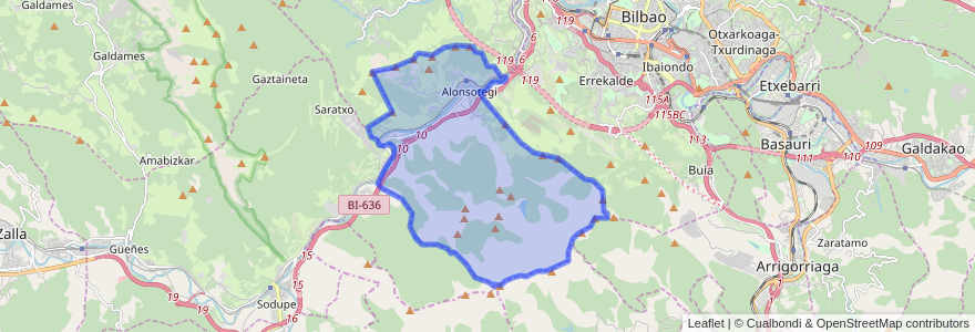 Mapa de ubicacion de Alonsotegi.