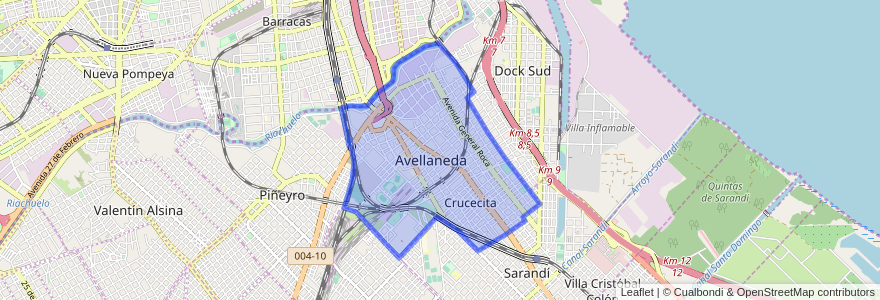 Mapa de ubicacion de Avellaneda.