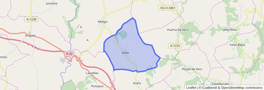 Mapa de ubicacion de Azlor.