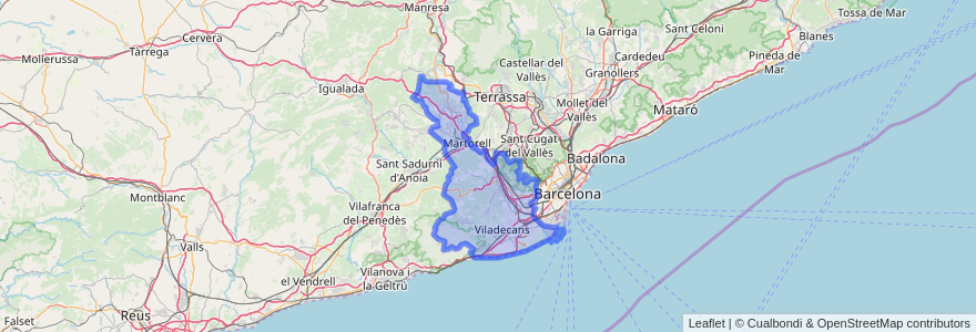Mapa de ubicacion de Bas-Llobrégat.