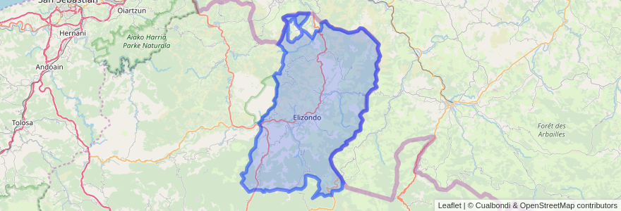Mapa de ubicacion de Baztan.