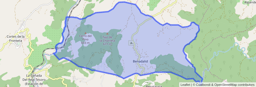 Mapa de ubicacion de Benadalid.
