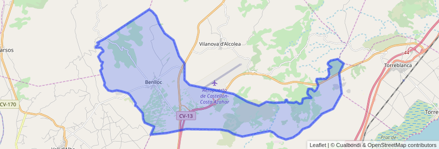 Mapa de ubicacion de Benlloc.