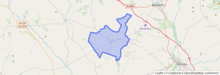 Mapa de ubicacion de Berbegal.