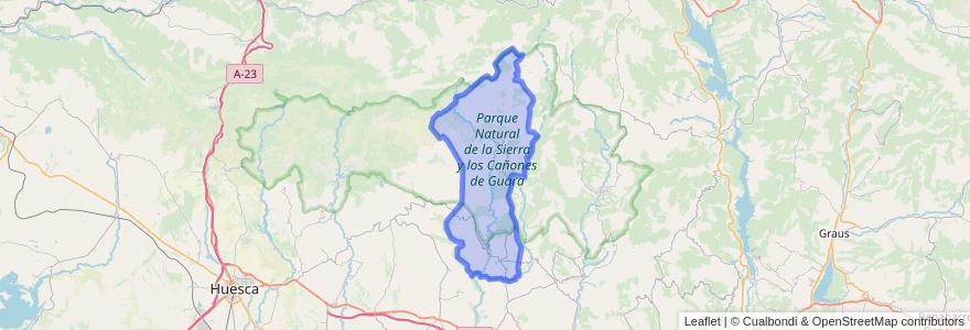 Mapa de ubicacion de Bierge.