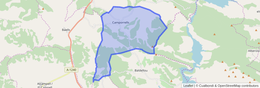 Mapa de ubicacion de Camporrells.