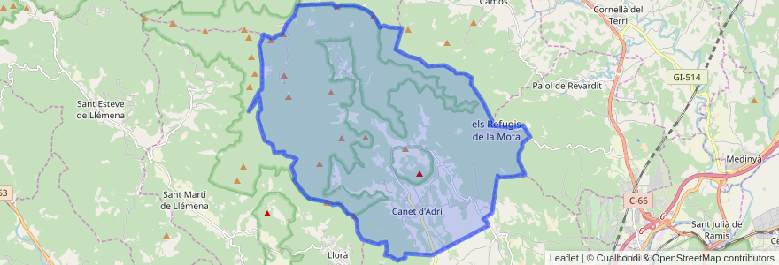 Mapa de ubicacion de Canet d'Adri.