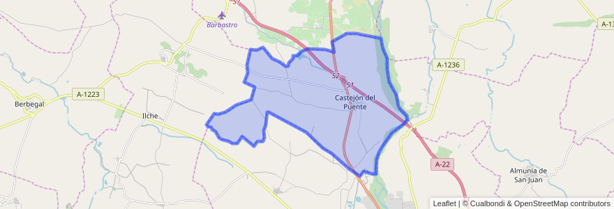 Mapa de ubicacion de Castejón del Puente.