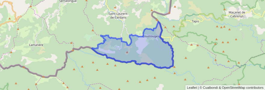 Mapa de ubicacion de Coustouges.