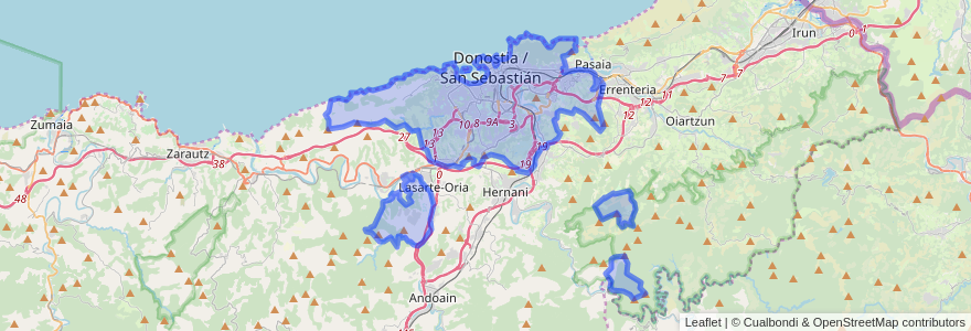 Mapa de ubicacion de سان سيباستيان.