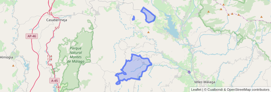 Mapa de ubicacion de El Borge.