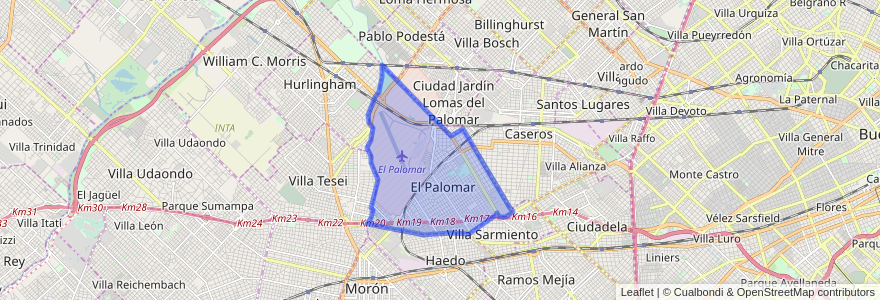 Mapa de ubicacion de el Palomar.