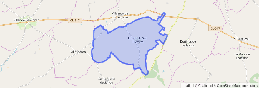 Mapa de ubicacion de Encina de San Silvestre.