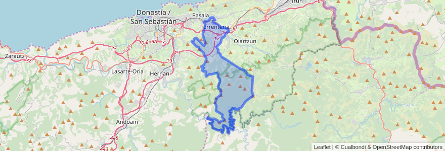 Mapa de ubicacion de Errenteria.