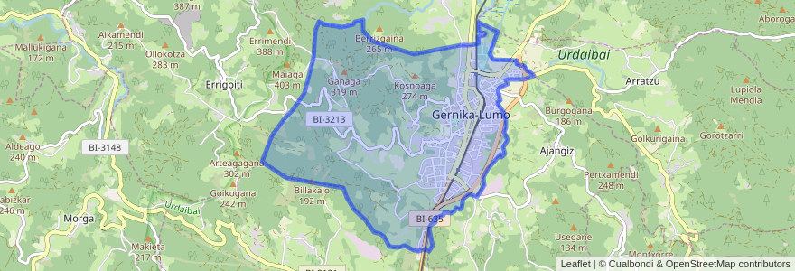 Mapa de ubicacion de 格爾尼卡.