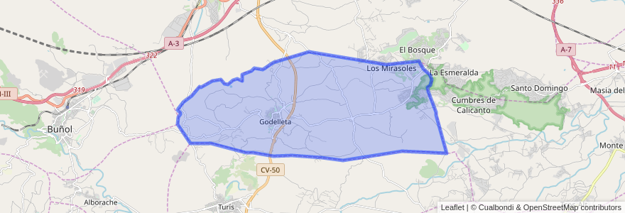 Mapa de ubicacion de Godelleta.