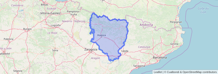 Mapa de ubicacion de ウエスカ.