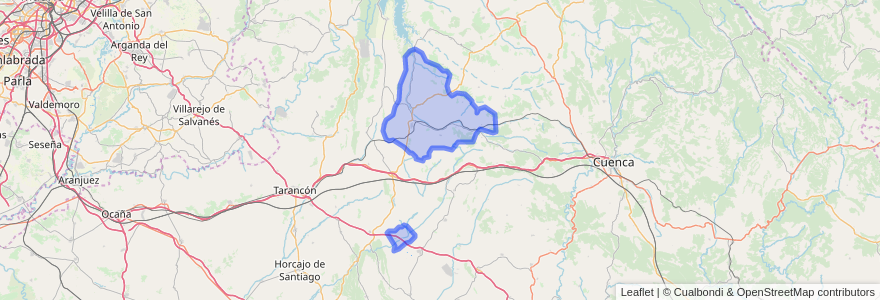 Mapa de ubicacion de Huete.