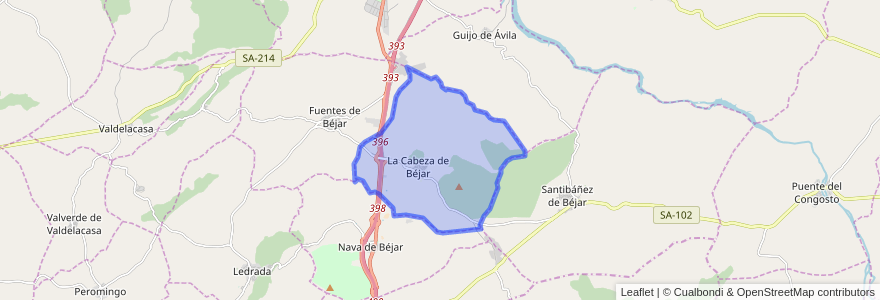 Mapa de ubicacion de La Cabeza de Béjar.