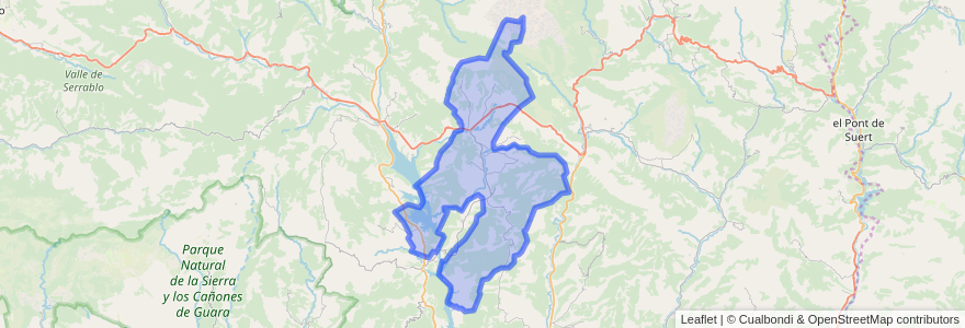 Mapa de ubicacion de La Fueva/A Fueba.