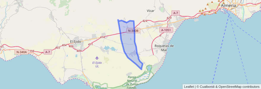 Mapa de ubicacion de La Mojonera.