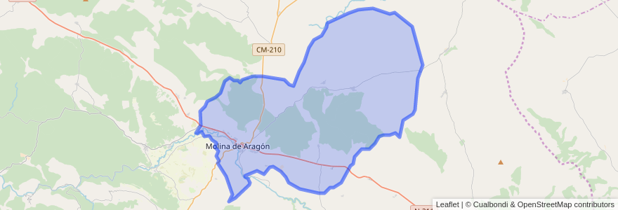 Mapa de ubicacion de Молина-де-Арагон.