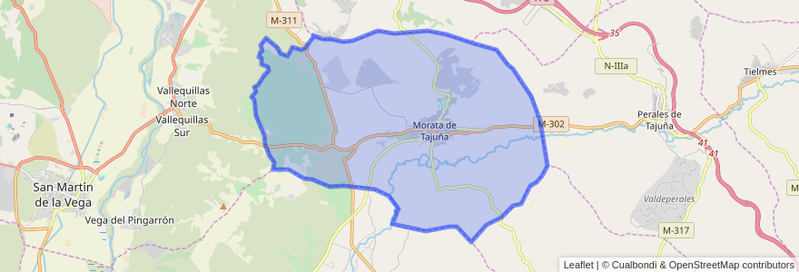 Mapa de ubicacion de Morata de Tajuña.