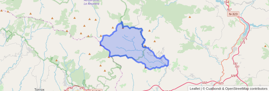 Mapa de ubicacion de Otívar.