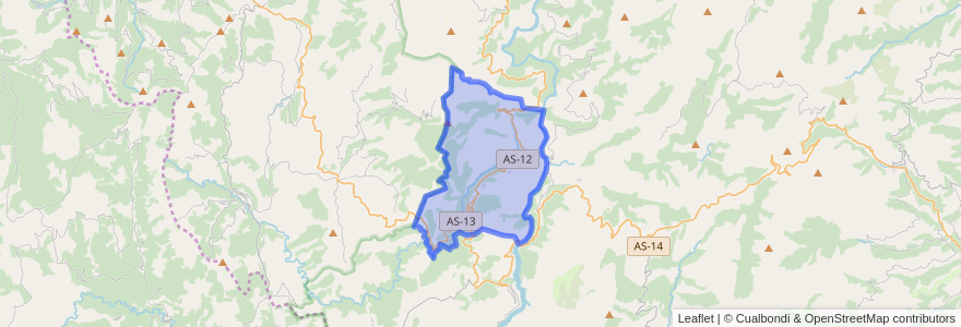 Mapa de ubicacion de Pesoz.