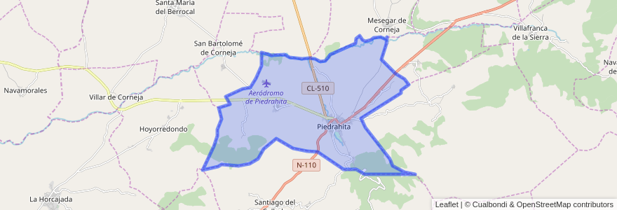 Mapa de ubicacion de Piedrahíta.