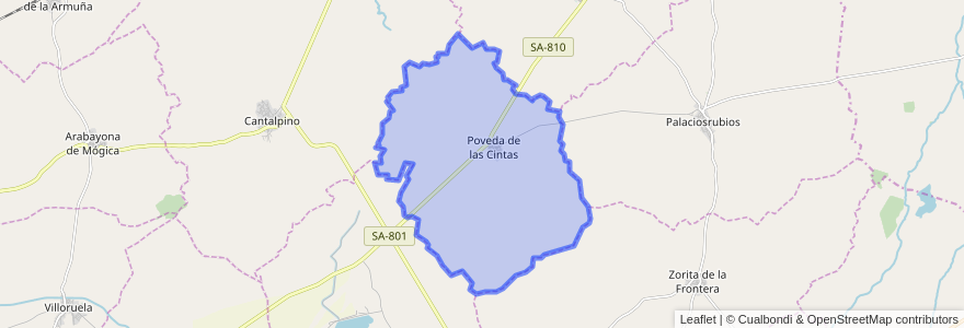 Mapa de ubicacion de Poveda de las Cintas.