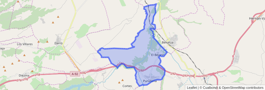 Mapa de ubicacion de Purullena.