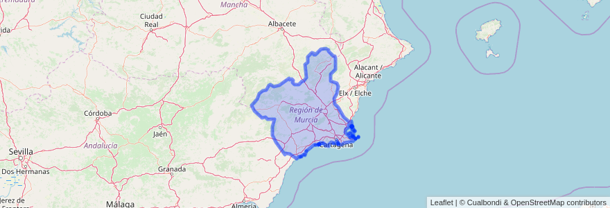Mapa de ubicacion de منطقة مرسية.