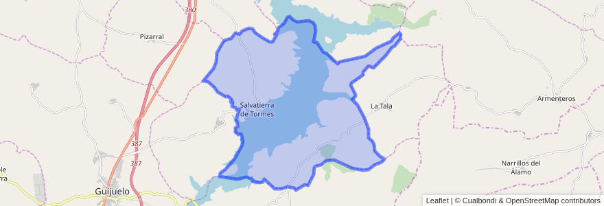 Mapa de ubicacion de Salvatierra de Tormes.