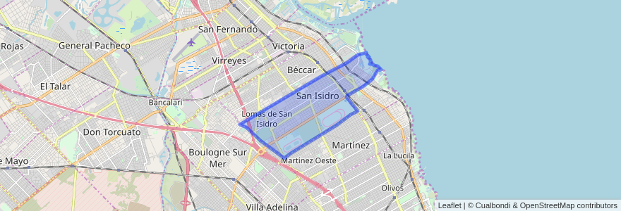 Mapa de ubicacion de San Isidro.