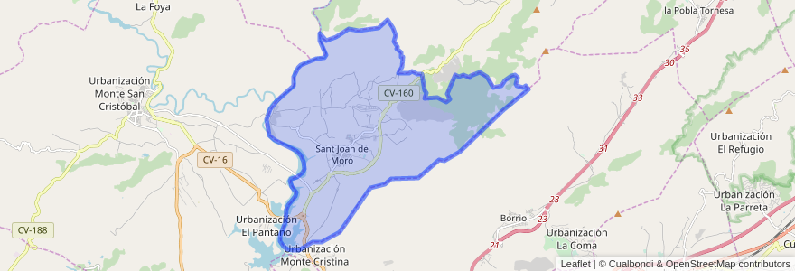 Mapa de ubicacion de Sant Joan de Moró.
