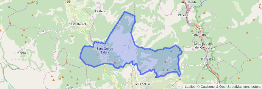 Mapa de ubicacion de Sant Quirze Safaja.