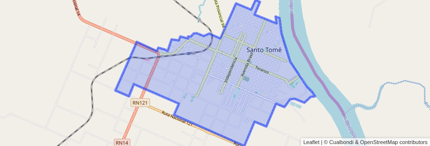 Mapa de ubicacion de Santo Tomé.