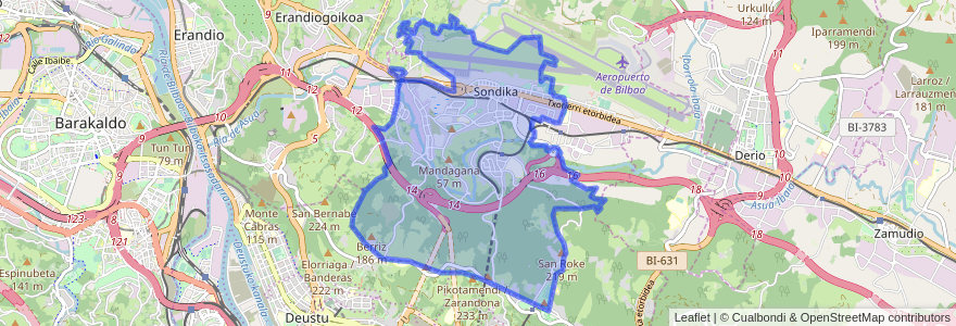 Mapa de ubicacion de Sondica.