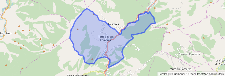 Mapa de ubicacion de Torrecilla en Cameros.