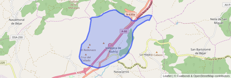 Mapa de ubicacion de Vallejera de Riofrío.