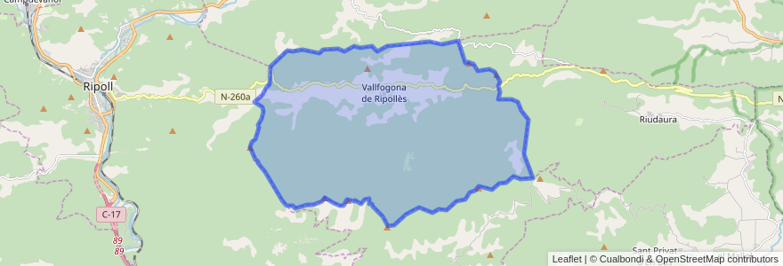 Mapa de ubicacion de Vallfogona de Ripollès.