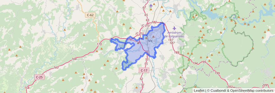 Mapa de ubicacion de Vic.