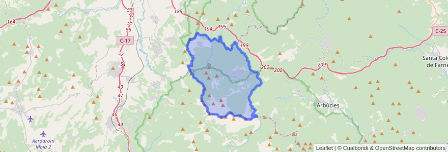 Mapa de ubicacion de Viladrau.