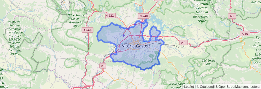 Mapa de ubicacion de Vitoria-Gasteiz.